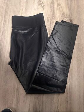 Black Faux Leather Leggings By Carbon 38 XXL